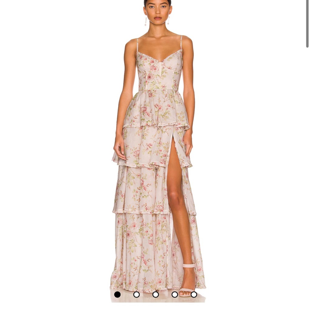 v chapman caterina dress in pink rose print - Picture 5 of 6